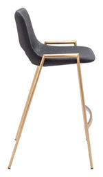 Upholstered Barstools Black With Gold Legs 35.6
