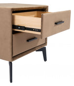 Zuo Modern Montana Side Table Brown – MDF & Plywood Frame With Velvet Drawers 19.7