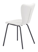 Elegant White Dining Chairs – Set of 2 with Black Steel Base