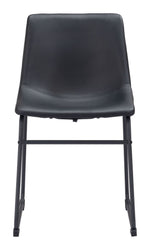 Transitional Dining Chairs – Black Upholstery & Steel Support Frame