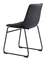 Designer Faux Leather Chairs – Set of 2 with Black Powder-Coated Frame