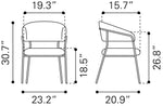 Powder-Coated Steel Frame Dining Chair – Cream Upholstery