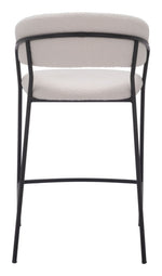 Counter-Height Cream Bar Chairs with Footrest and Arm Support