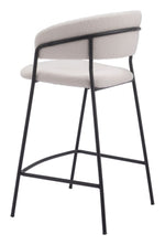 Zuo Modern Cream Upholstered Counter Stools with Steel Base