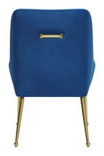 Velvet Dining Chair – Navy Upholstery with Gold Powder-Coated Frame