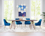 Contemporary Dining Chair – Velvet Upholstery with Gold Frame