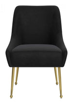 Contemporary Black Velvet Accent Chair for Dining Spaces
