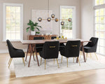 Modern Upholstered Dining Chair with Gold Frame