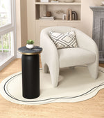 Luxor Round Drink Table – Multicolor Marble With Powder-Coated Steel Base