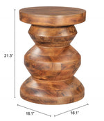 Zuo Modern Kerala Side Table – Walnut Finish Round Mango Wood Design