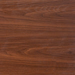 Close-up of a wooden surface with a rich brown color and visible grain.