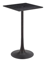 Zuo Modern Valleta Bar Table Black – Compact Faux Wood Dining Table