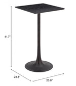 Contemporary Square Bar Table in Black – 41.7