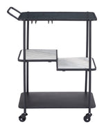 Contemporary Glass & Metal Bar Cart – Locking Casters Included
