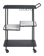 Modern 3-Shelf Serving Cart – Stylish Marble Detail By Zuo Modern