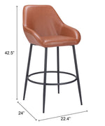 Zuo Modern Vila Set of 2 Barstools – 42.5
