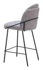 Ergonomic Shearling Fabric Counter Stools With Durable Frame