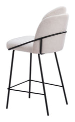 Ergonomic Shearling Fabric Counter Stools With Durable Frame