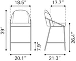 Dimensions of two chairs shown with measurements in inches.