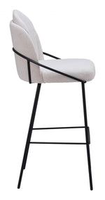 Zuo Modern – Jambi Ivory Barstool (Set of 2), 42.9