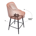 Brown Faux Leather Swivel Counter Stool With Footrest
