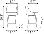 Dimensions of two bar stools with measurements in inches.