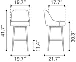 Zuo Modern – Keppel Swivel Barstool, 41.7