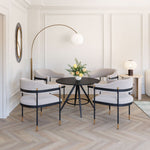 Contemporary Black Round Table for Dining or Café
