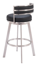 Zuo Modern – Gimsby Swivel Barstool Black, 38.2