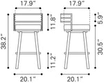 Zuo Modern – Gimsby Swivel Barstool Black, 38.2