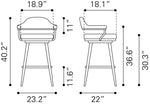 Zuo Modern – Vagur Swivel Barstool 40.2