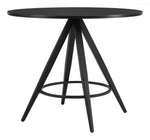 Compact Dining Table with Faux Wood and Steel Base