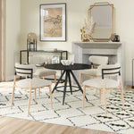 Minimalist Black Dining Table with Metal Frame