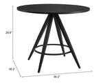 Minimalist Black Dining Table with Metal Frame