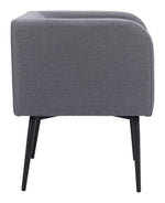 Contemporary Upholstered Dining Chair in Gray Fabric