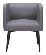 Modern Gray Dining Chair with Fabric Seat & Metal Frame