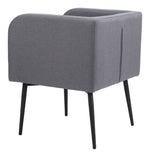 Minimalist Gray Dining Chair with Supportive Armrests