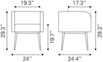 Contemporary Upholstered Dining Chair in Gray Fabric