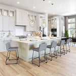Ergonomic Art Deco Counter Stool With Tufted Seat