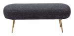 Zuo Modern Creek Bench – Glam Velvet Seating with Gold Frame