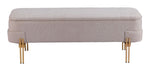 Upholstered Velvet Storage Bench – Contemporary Oatmeal Beige Finish