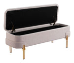 Zuo Modern Lebreton Bench – Plush Seating with Storage Function