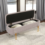 Elegant Oatmeal Beige Bench for Living Room or Entryway