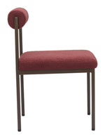 Contemporary Red Dining Chair with Bronze Steel Legs