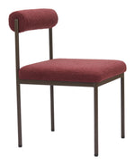Elegant Red Dining Chair with Bronze Accents