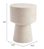 Masko Beige Accent Table – Contemporary Terrazzo Look Metal Table