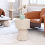 Masko Beige Round Table – Contemporary Terrazzo Look Accent by Zuo