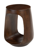 Zuo Modern Okno Table – Sculptural Walnut Side Table For Living Room