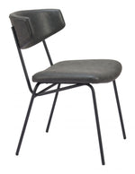 Vintage Black Faux Leather Dining Chair Set – Industrial Modern Design