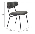 Modern Black Dining Chair Set – Faux Leather with Steel Frame